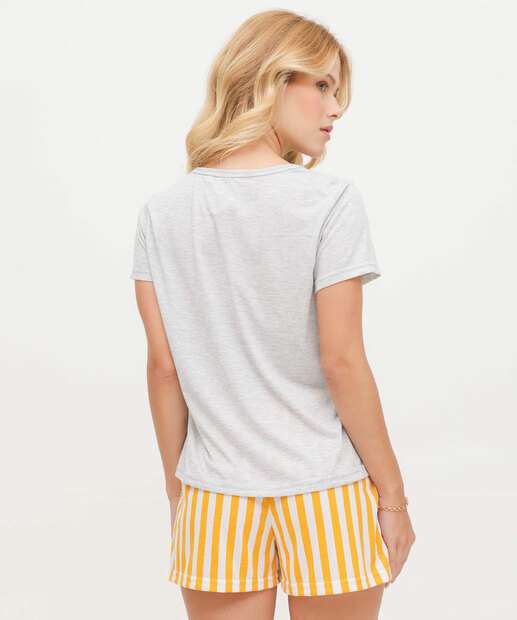 Pijama Feminino Estampado Manga Curta Marisa