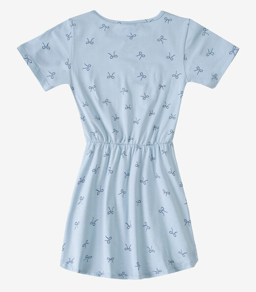Vestido Curto Infantil Estampado Select Azul