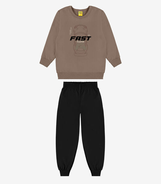 Image_Kit Conjunto Blusão Com Calça Rovi Kids Marrom