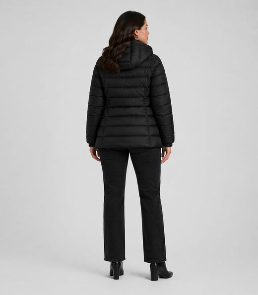 Jaqueta Feminina Plus Size Com Capuz Sea Surf Preto