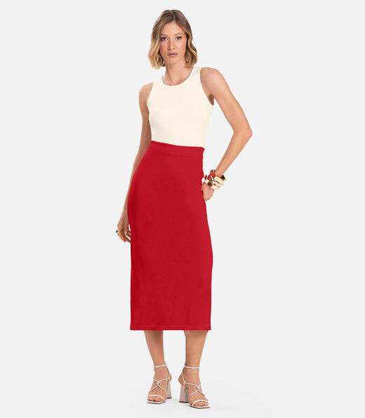 Image_Saia Midi De Ribana Feminina Endless Vermelho