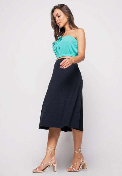 Cropped  Tomara Que Caia Malha Canelada Verde