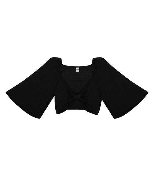 Blusa Top Feminina Com Efeito Laço Rovitex Preto