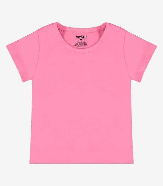 Blusa Básica Infantil Feminina Rovitex Kids Rosa