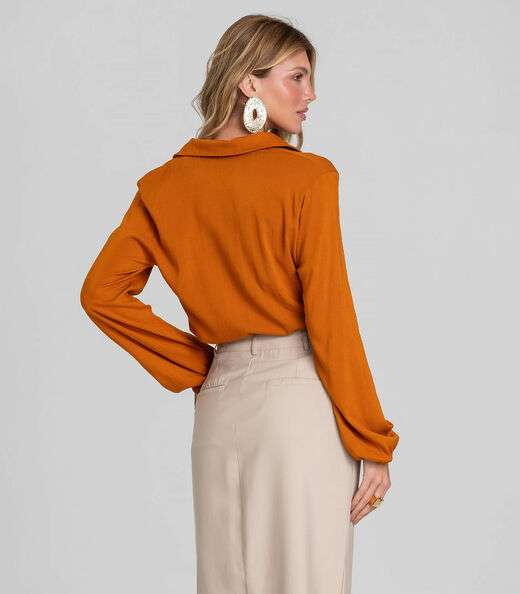 Camisa Feminina de Tecido Dianna Marrom