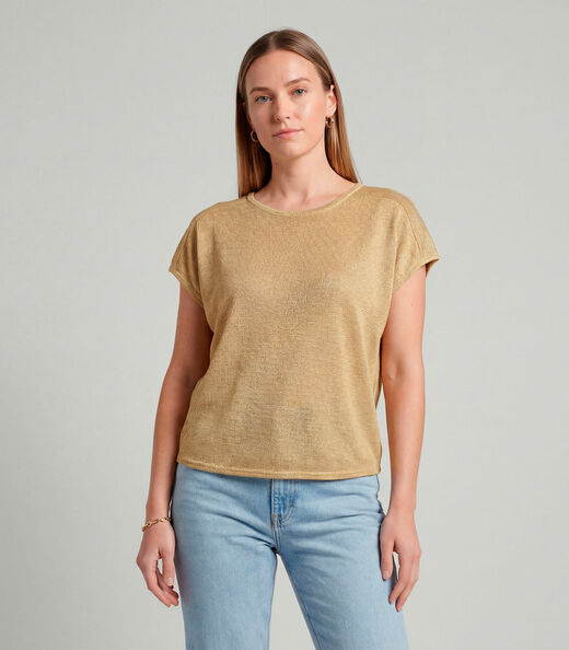 Blusa Feminina Recorte Na Costa Infinita Cor Amarelo