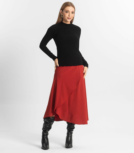 Blusa Manga Longa Feminina Canelada Select Preto