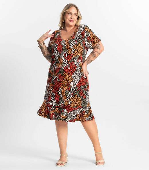 Image_Vestido Plus Size Estampado Select Laranja