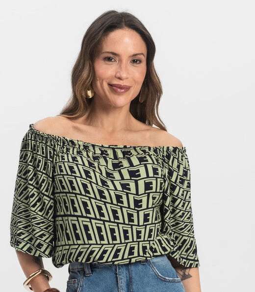 Blusa Feminina Ciganinha Infinita Cor Verde