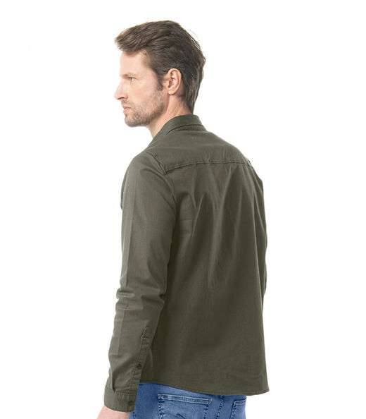 Camisa Manga Longa Sarja Diametro Verde