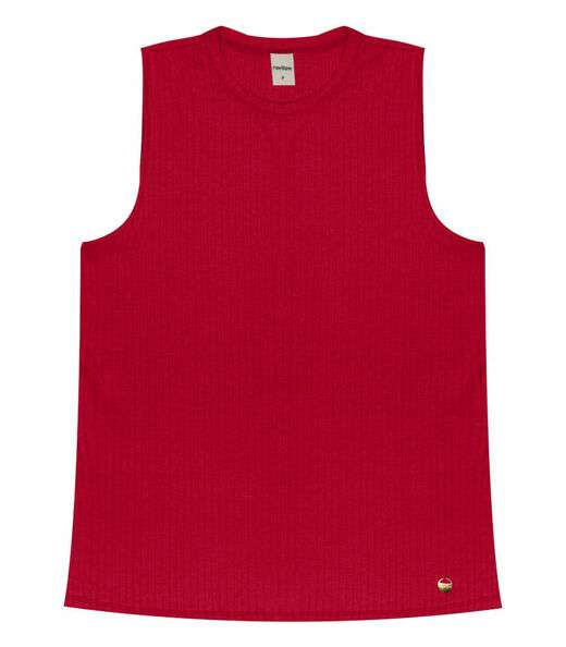 Regata Feminina Ribana Canelada Rovitex Vermelho
