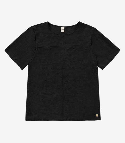 Blusa Manga Curta em Air Flow Rovitex Preto