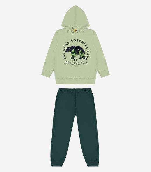 Conjunto Blusão Com Capuz E Calça Rovi Kids Verde