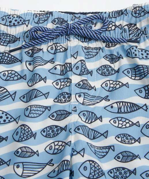 Kit 2 Bermudas Infantil Estampa Peixe MR Tam 1 a 4