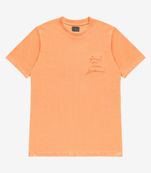 Camiseta Masculina Manga Curta Malhão Diametro Laranja