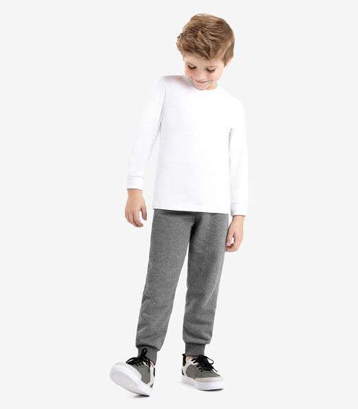 Camiseta Manga Longa Básica Rovitex Kids Branco