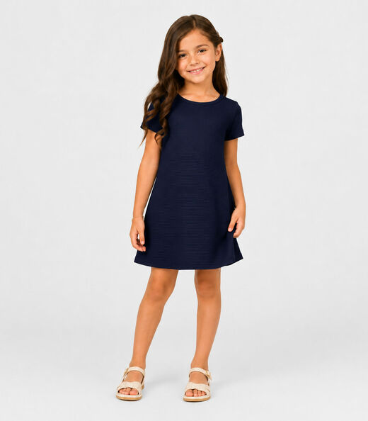 Vestido Infantil Menina Em Malha Puvil Select Azul