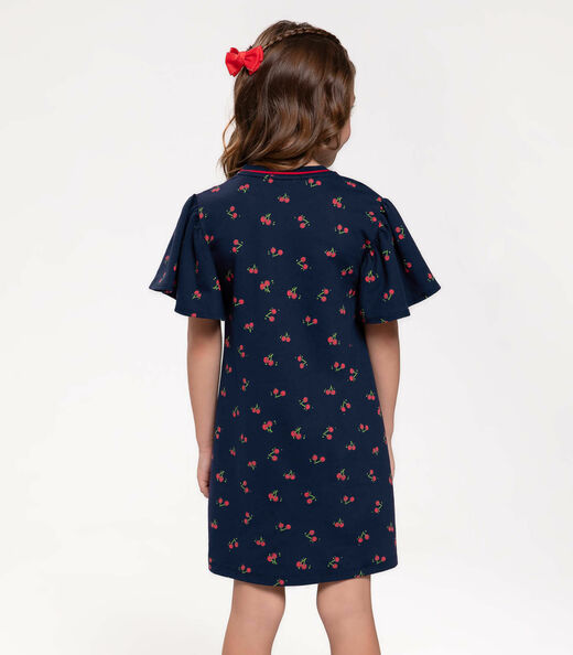 Vestido Infantil Em Moletinho Trick Nick Azul