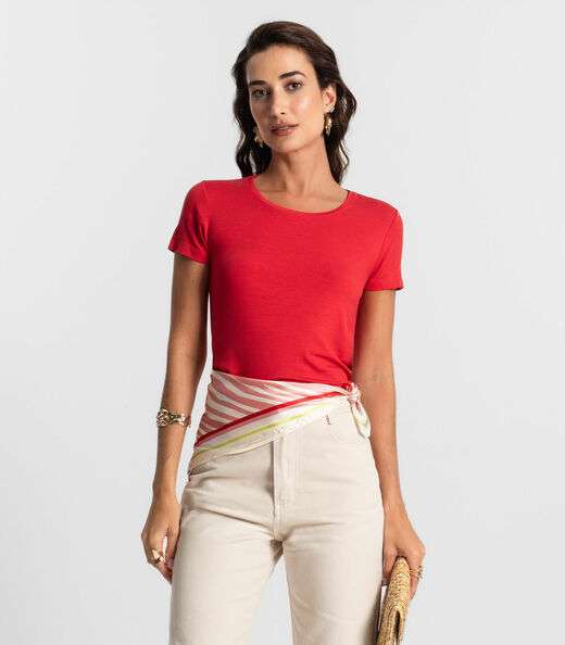 Image_Blusa Feminina manga Curta KO Vermelho