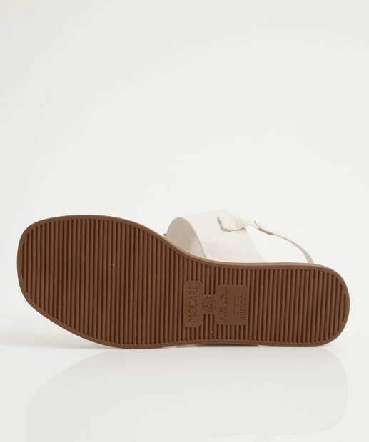 Sandália Feminina Rasteira Pedras Sintéticas Modare Off White