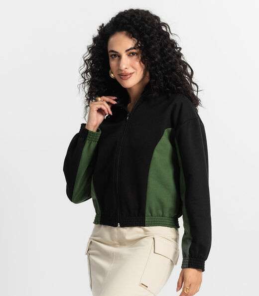 Jaqueta Feminina Bicolor Rovitex Verde