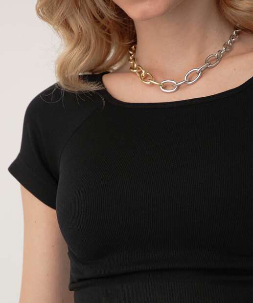 Blusa Cropped Feminina Sem Costura Canelada Marisa