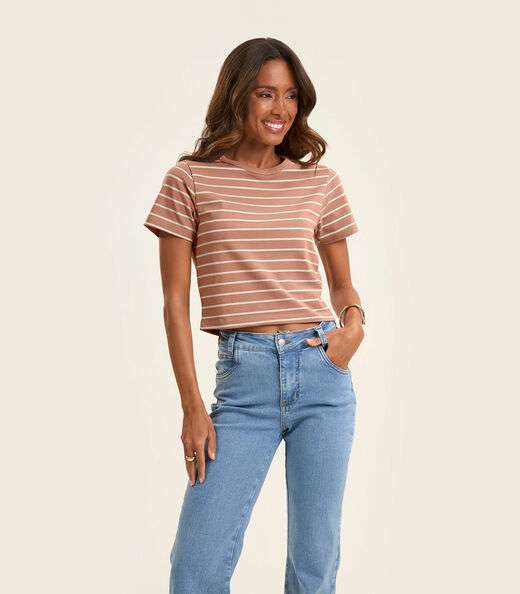 Blusa Feminina em Cotton Leve Rovitex Marrom