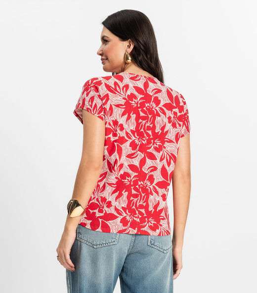 Blusa Feminina em Viscotorcion Rovitex Vermelho