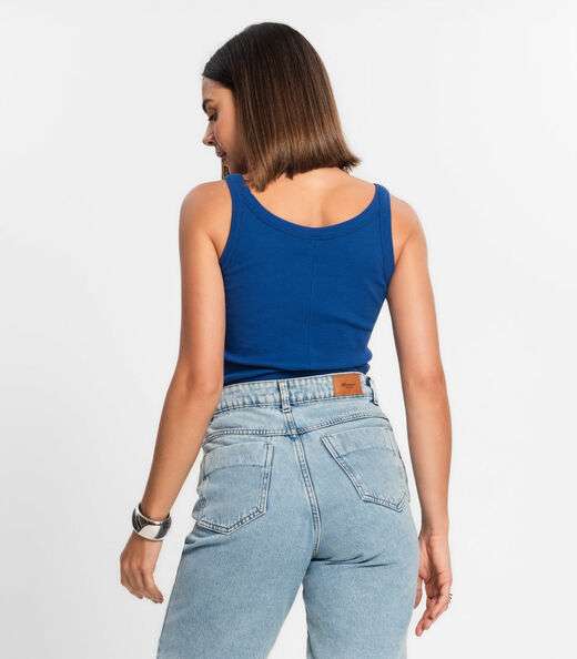 Regata Feminina Em Ribana Rovitex Azul