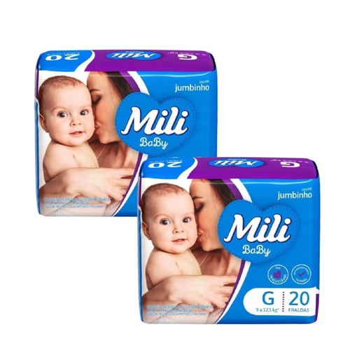 Image_Kit 2 Fraldas Mili Baby Jumbinho (G) 20 Unidades cada