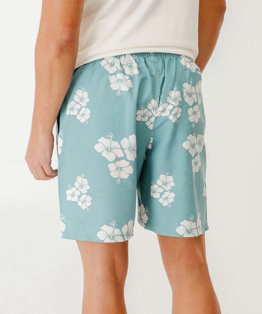 Bermuda Masculina Surf Floral Marisa Verde