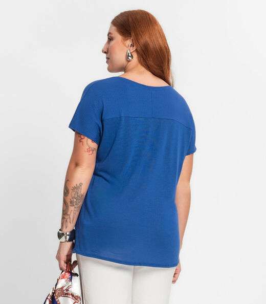 Blusa Feminina Plus Size Secret Glam Azul