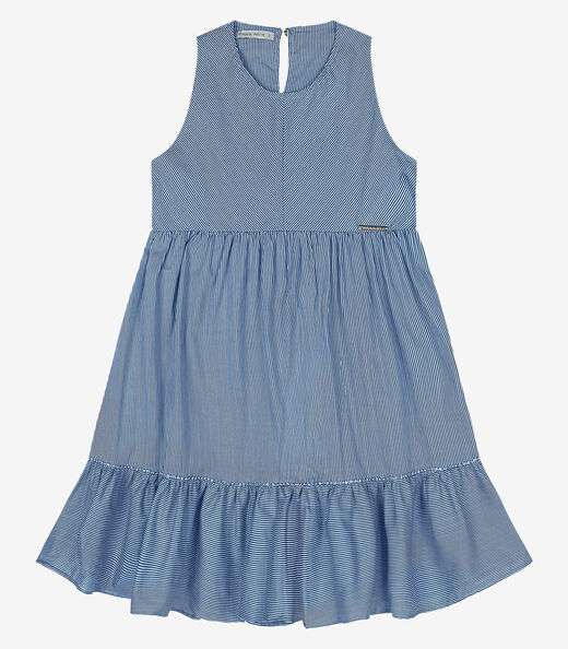 Vestido Infantil Com Listras Trick Nick Azul