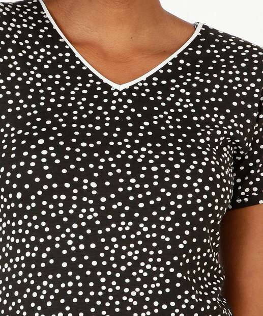Blusa Feminina Estampa Poá Manga Curta Marisa