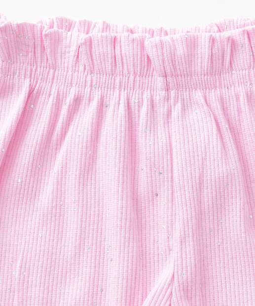 Short Infantil Canelado Glitter Marisa Tam 1 a 3