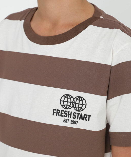 Camiseta Juvenil Listrada Marisa Tam 10 a 16 Off White