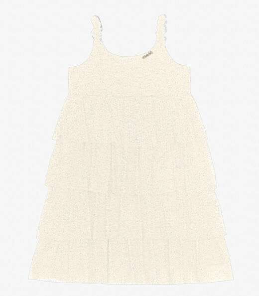 Vestido Infantil em Tule Shine Duo Trick Nick Bege