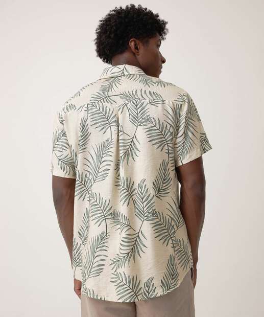 Camisa Masculina Estampada Manga Curta Marisa