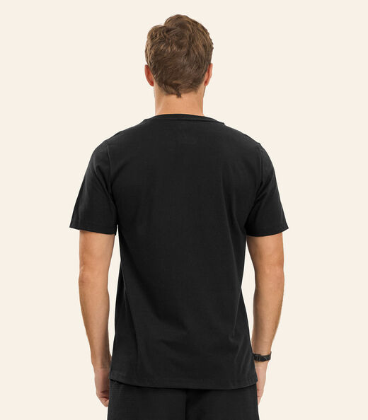 Camiseta Masculina Meia Malha Diametro Preto