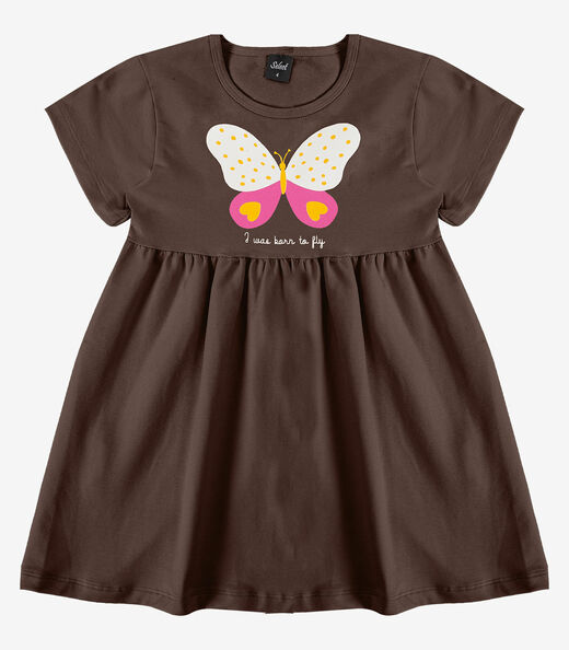 Image_Vestido Infantil em Molecotton Select Marrom
