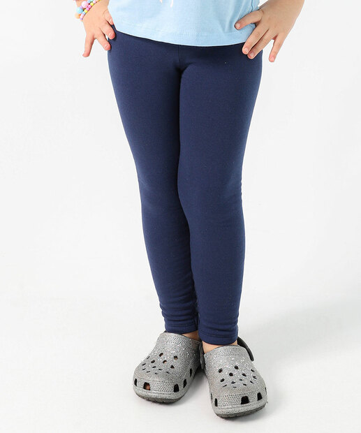 Calça Infantil Legging Molecotton Básica Marisa Tam 4 a 10 Azul