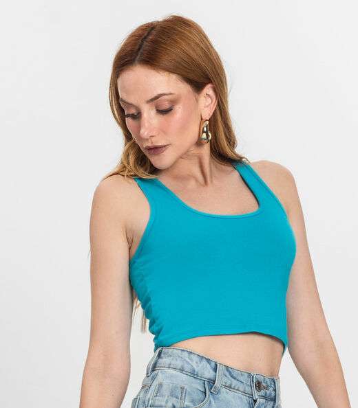 Regata De Cotton Leve Feminino Endless Azul