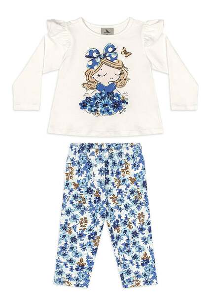 Conjunto Bebê Blusa Legging Floral Quimby