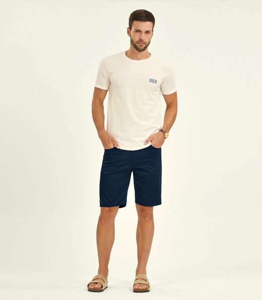 Camiseta Masculina Malha Maquinetada Diametro Bege