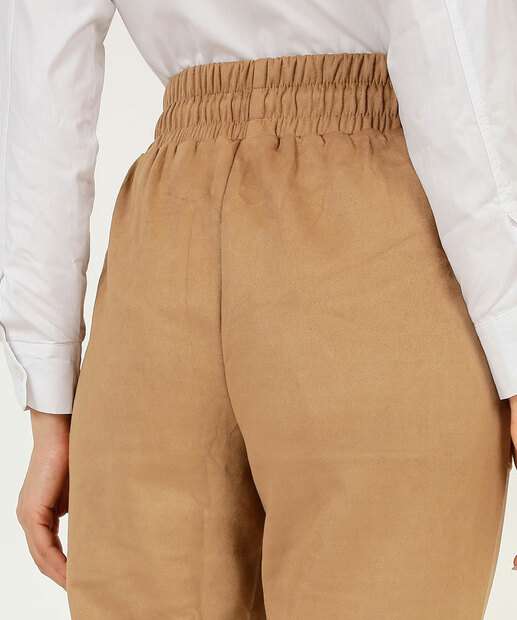 Calça Jogger Feminina Suede Bolsos Marisa