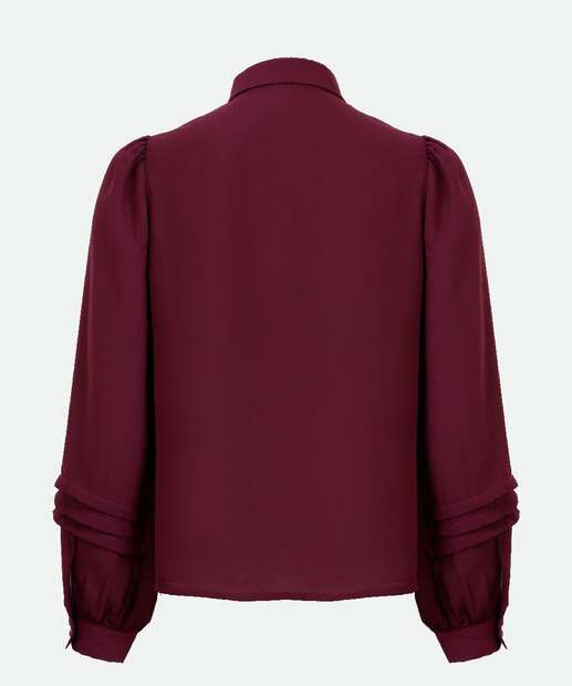 Camisa Feminina Pregas Manga Longa Marisa 