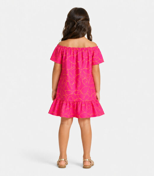 Vestido Infantil Estampado Infinita Cor Rosa