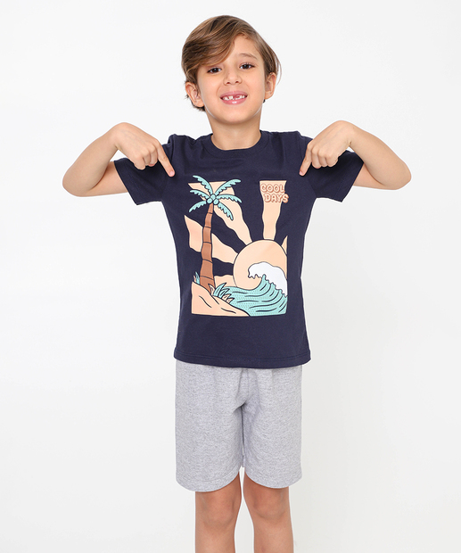 Image_Conjunto Infantil Estampa Praia Marisa Tam 4 a 10 Azul