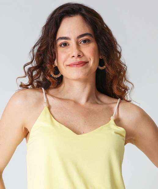 Blusa Feminina Alças Finas Marisa Amarelo