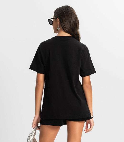 T - Shirt Juvenil Feminina Minty Preto